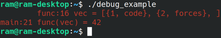 Debug output