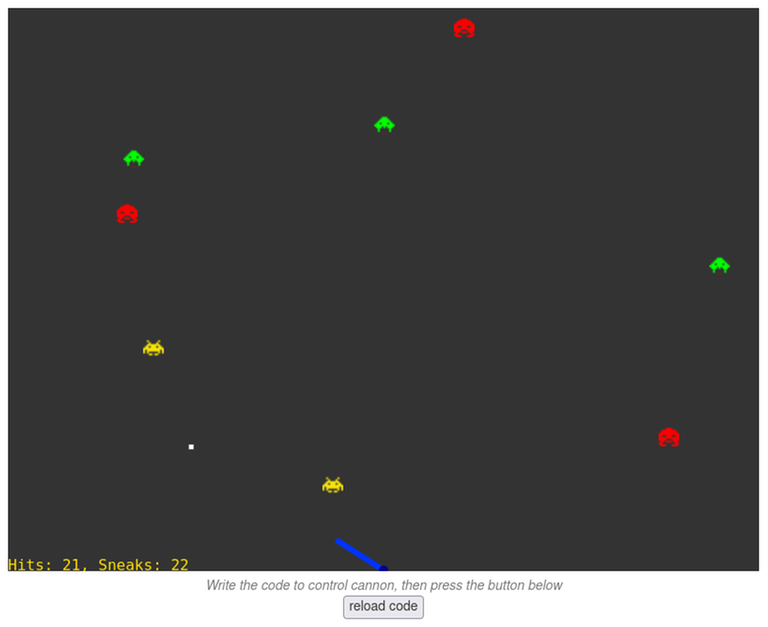 Space Invaders Automated at CodeAbbey